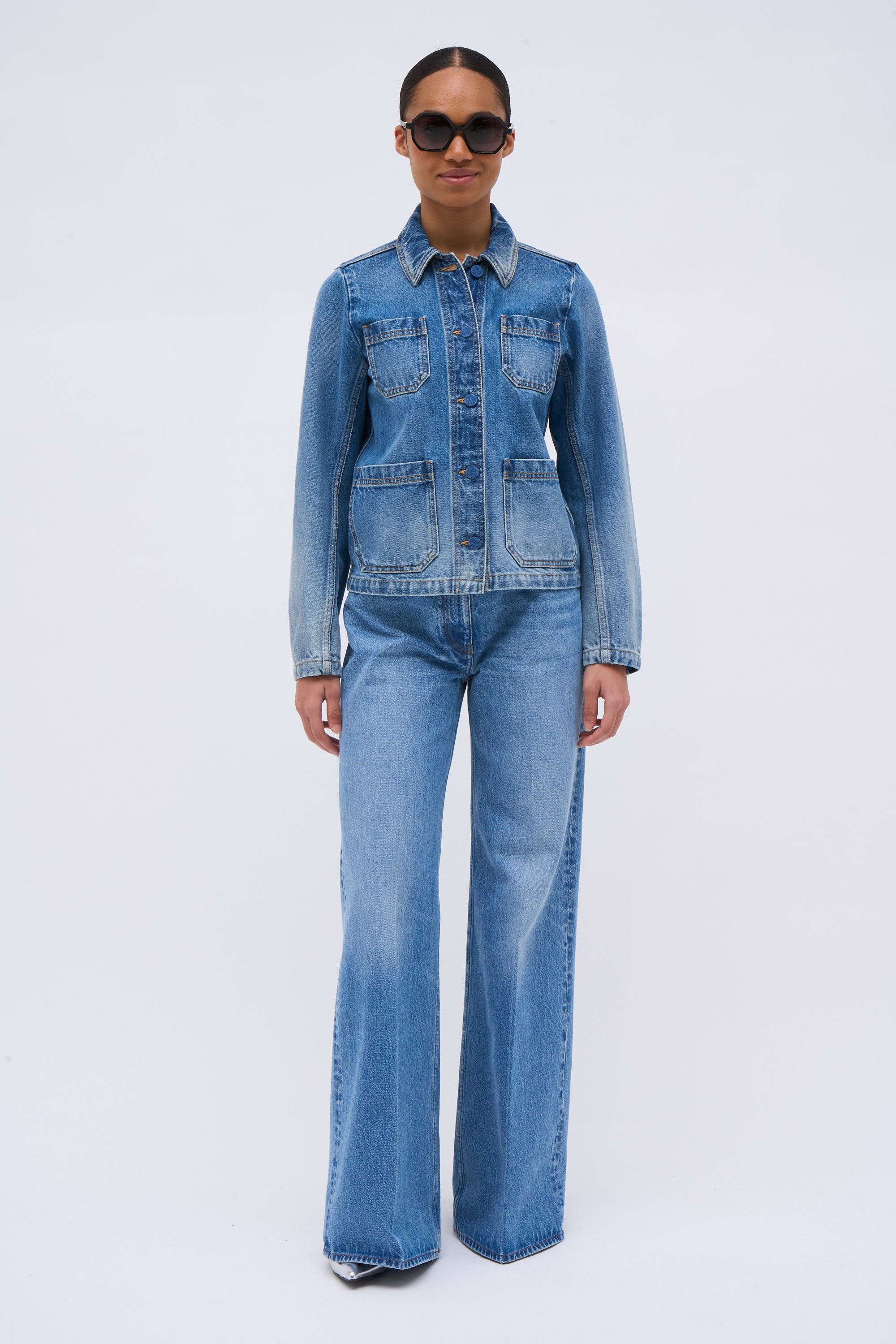 Paul & Joe Florence veste courte denim délavé jeans coton