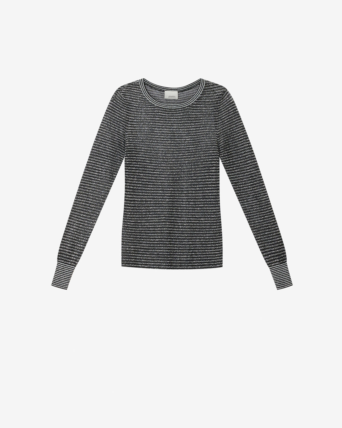 Isabel Marant Cenaya pull noir argenté lurex rayé