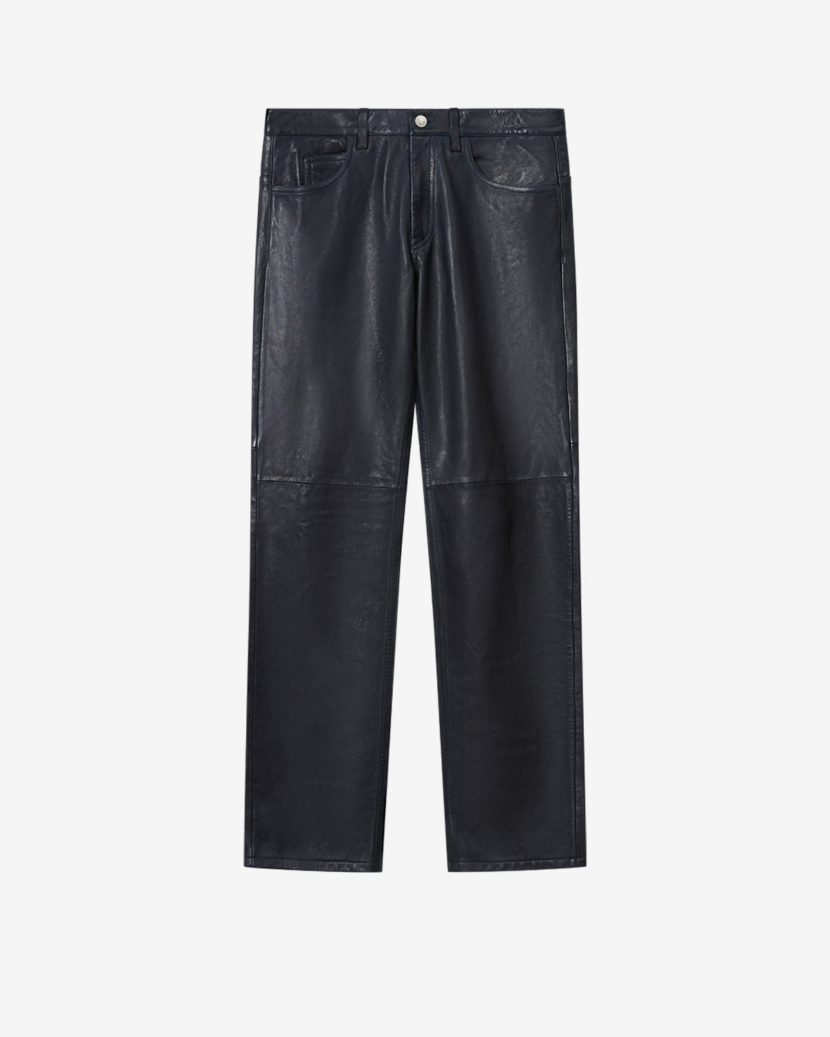 Isabel Marant Jude pantalon cuir agneau bleu marine
