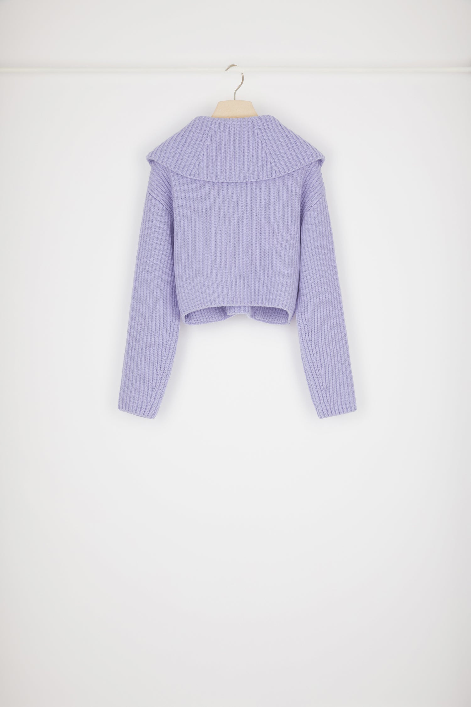 Patou KN090 pull col zip laine lavande XS-XL