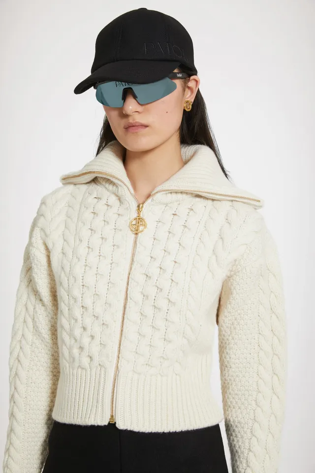 Patou Knitwear gilet zip KN139 maille blanc XS-XL