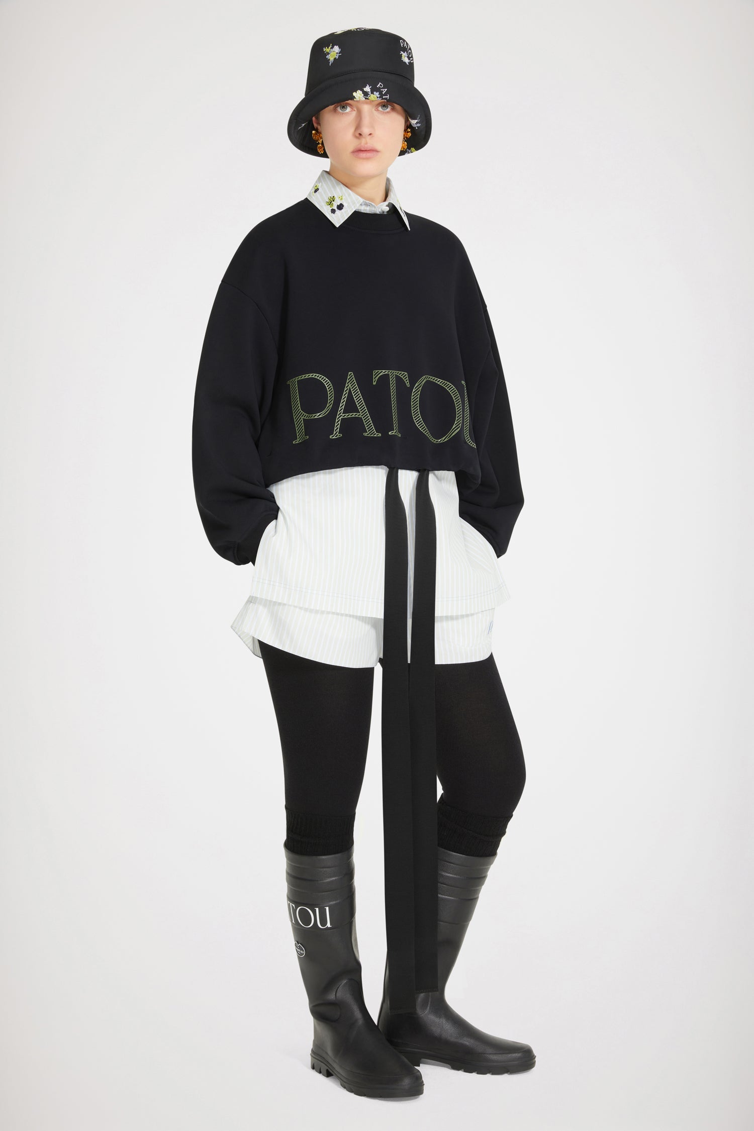 Patou H22JE0549995999B sweat court coton bio noir