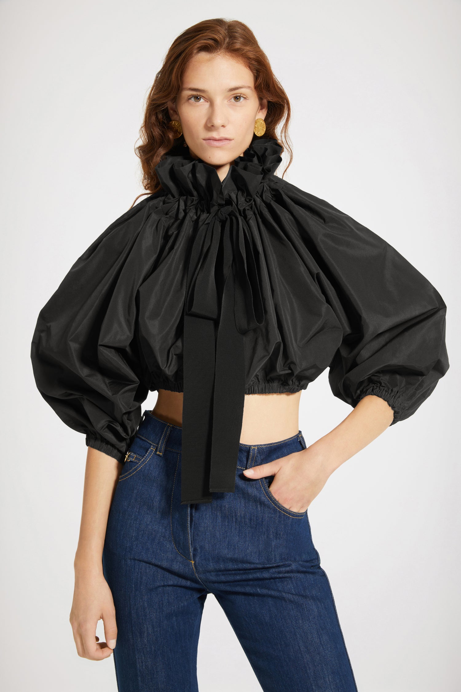 Patou TO032 crop top faille recyclée Noir 34-44