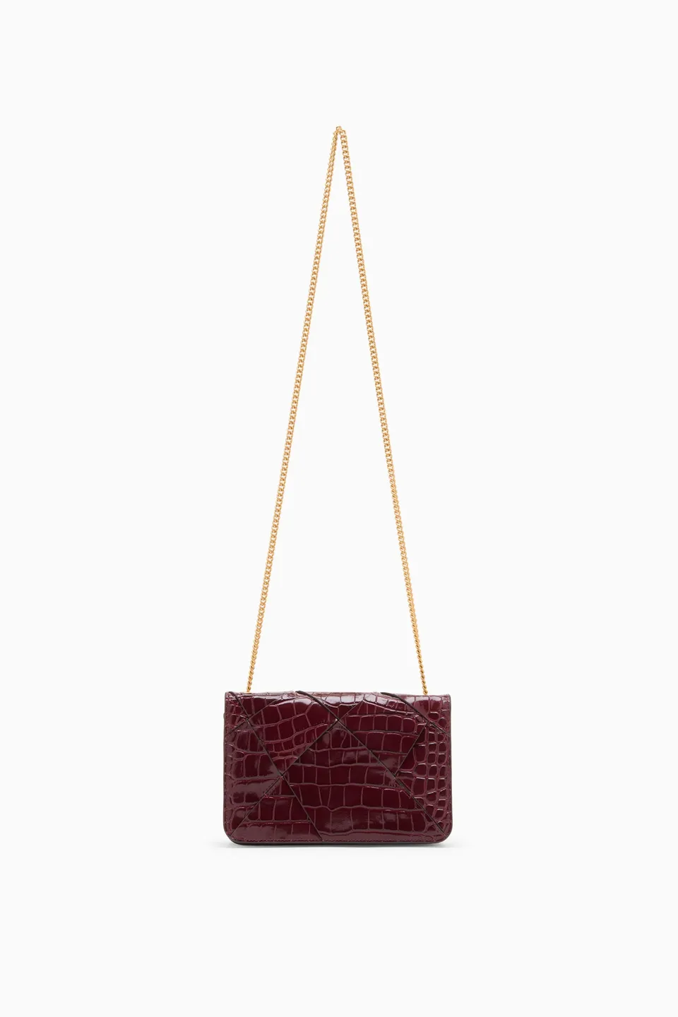 Ulla Johnson Charlotte Sac flap chaîne Bordeaux croco