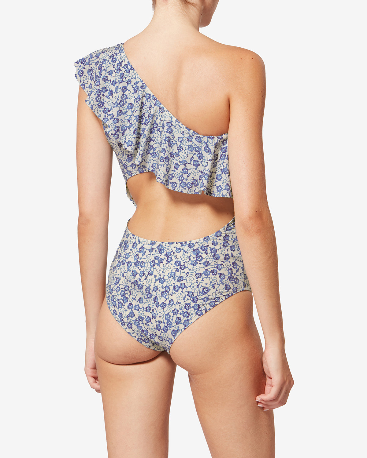 Isabel Marant Sicilya MB0001 maillot de bain bleu floral 1 pièce