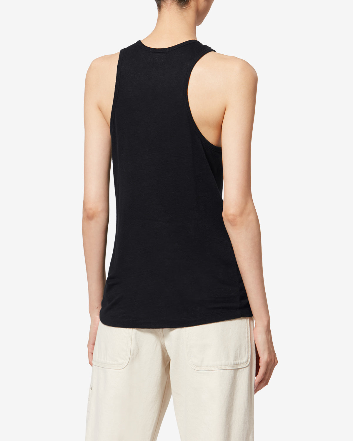 Isabel Marant Thea débardeur lin noir sans manches