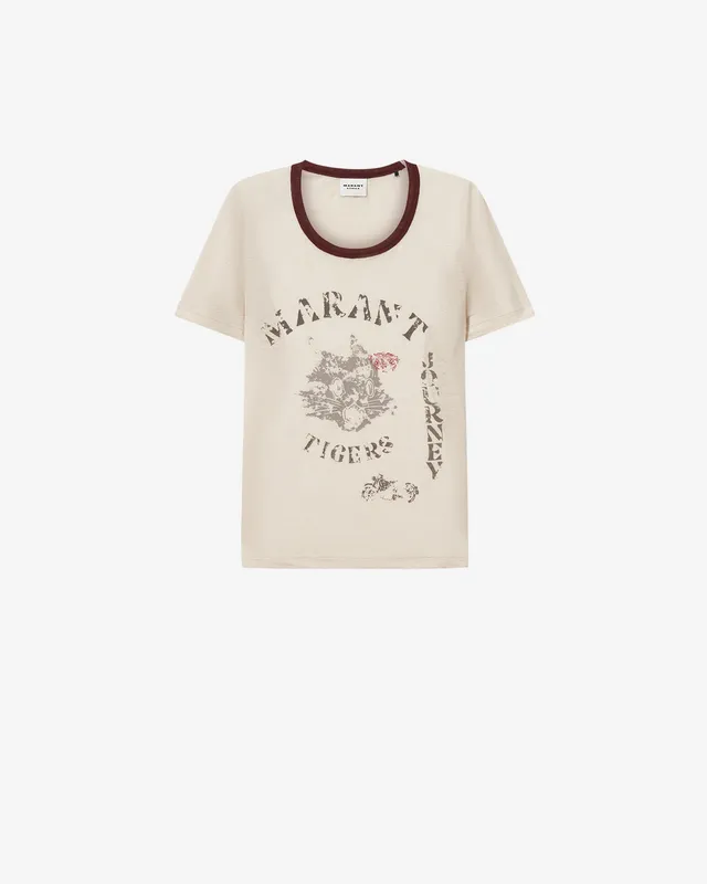 Isabel Marant Kiliann TS0016FA t-shirt beige clair lin