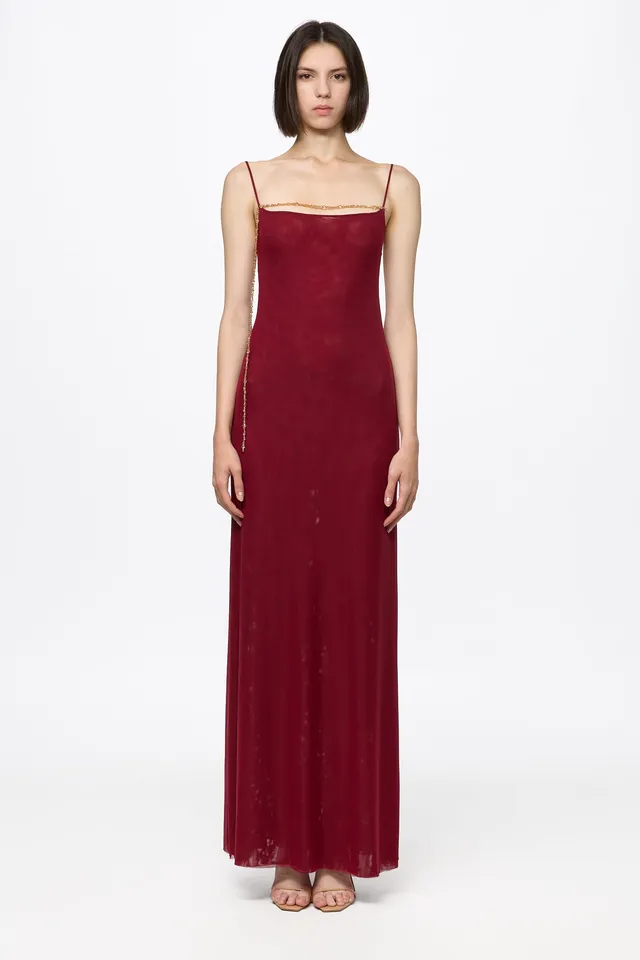 ATU Body Couture Tulle Slip Dress robe tulle cristaux dorés
