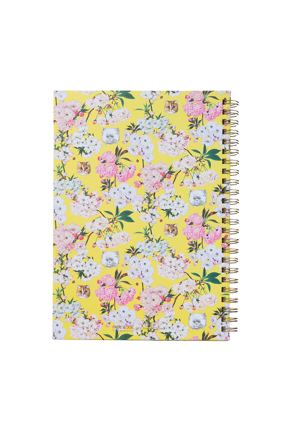 Paul & Joe carnet A5 jaune motif fleuri à spirales