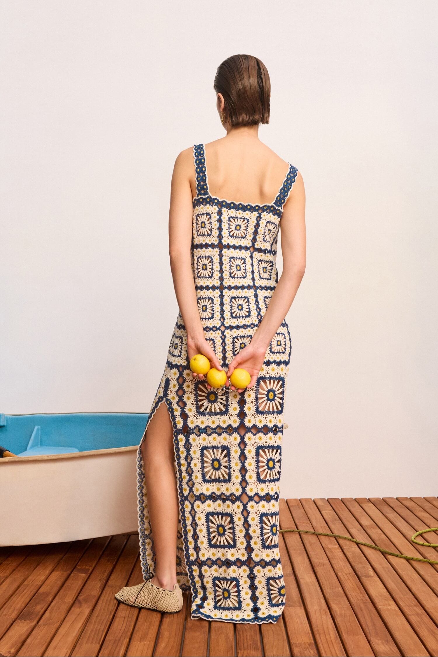 Alemaïs Dolly Midi Dress robe crochet coton
