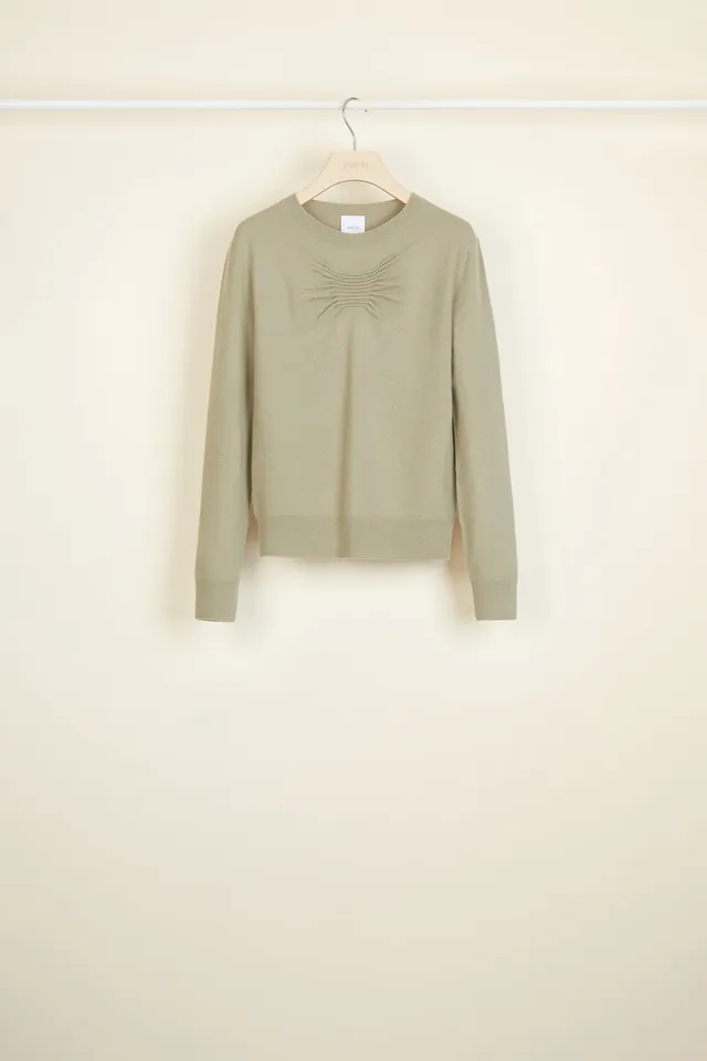 Patou KN001 Pull mérinos cachemire Kaki XS-XL