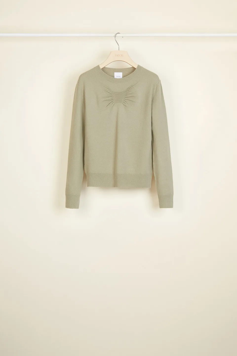 Patou KN001 Pull mérinos cachemire Kaki XS-XL
