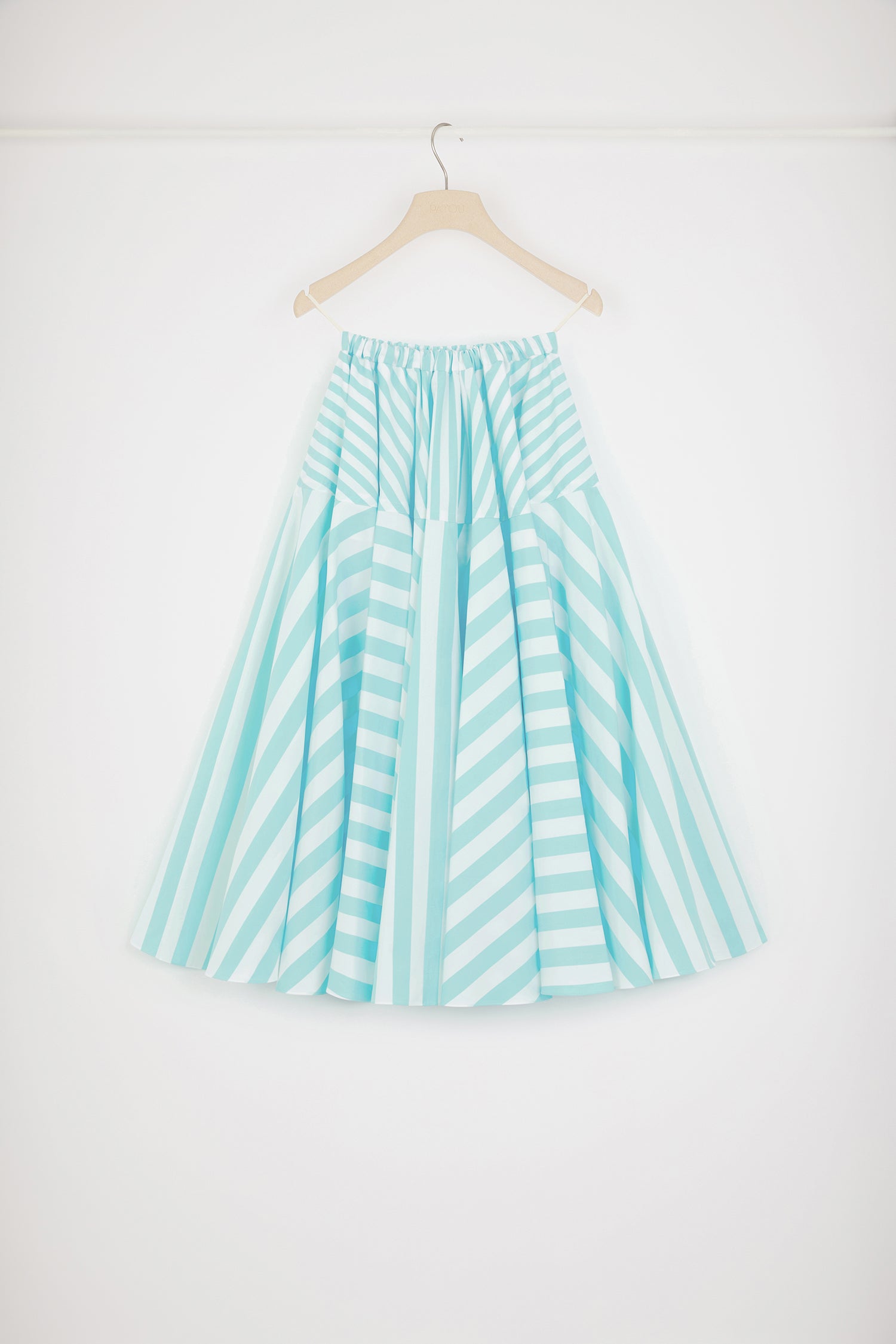 Patou SK058 jupe maxi coton rayures vertes