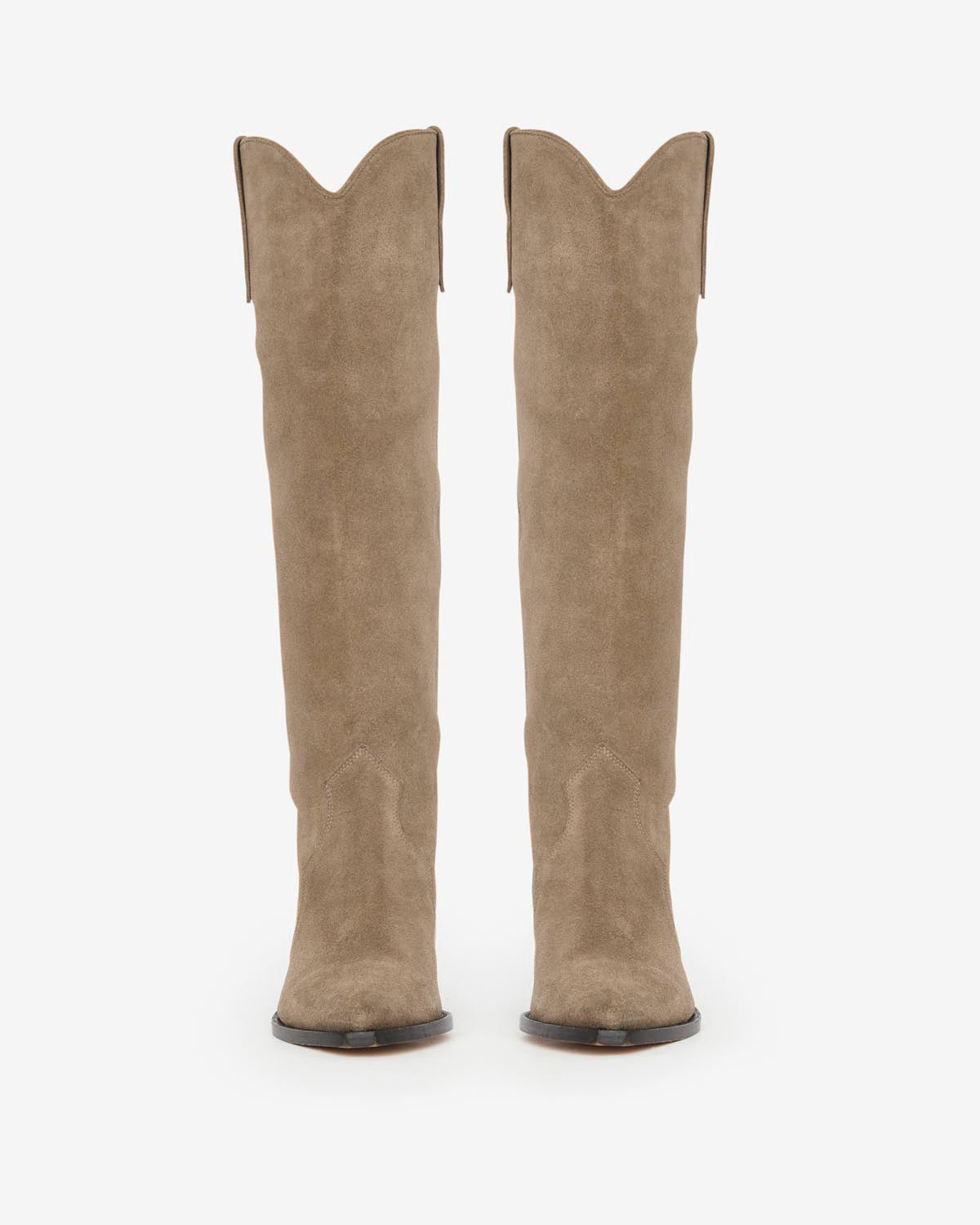Isabel Marant Denvee bottes santiag taupe cuir talon 4 cm