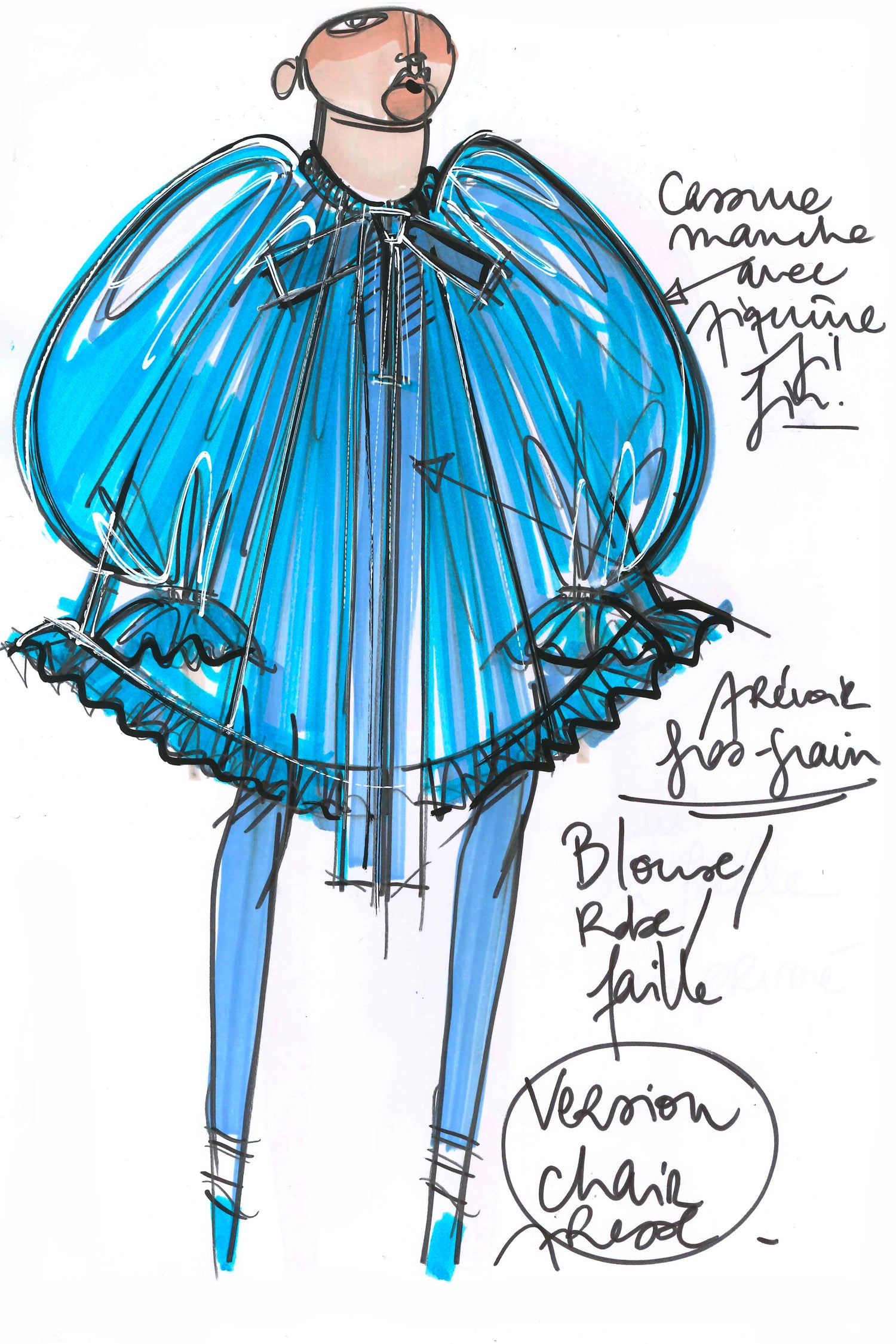 Patou DR079 robe faille recyclée turquoise