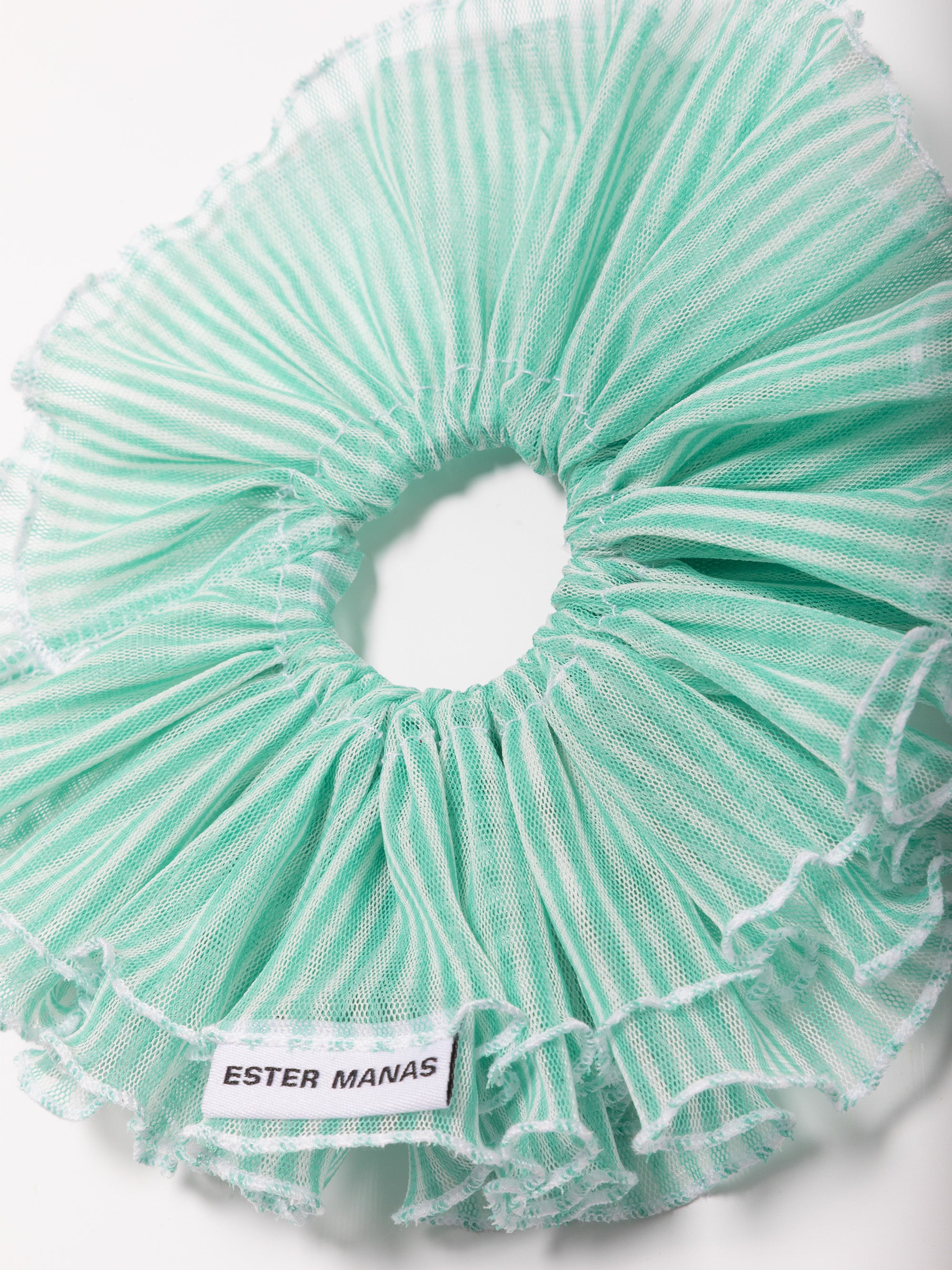Ester Manas Scrunchies chouchou menthe rayé 16 cm