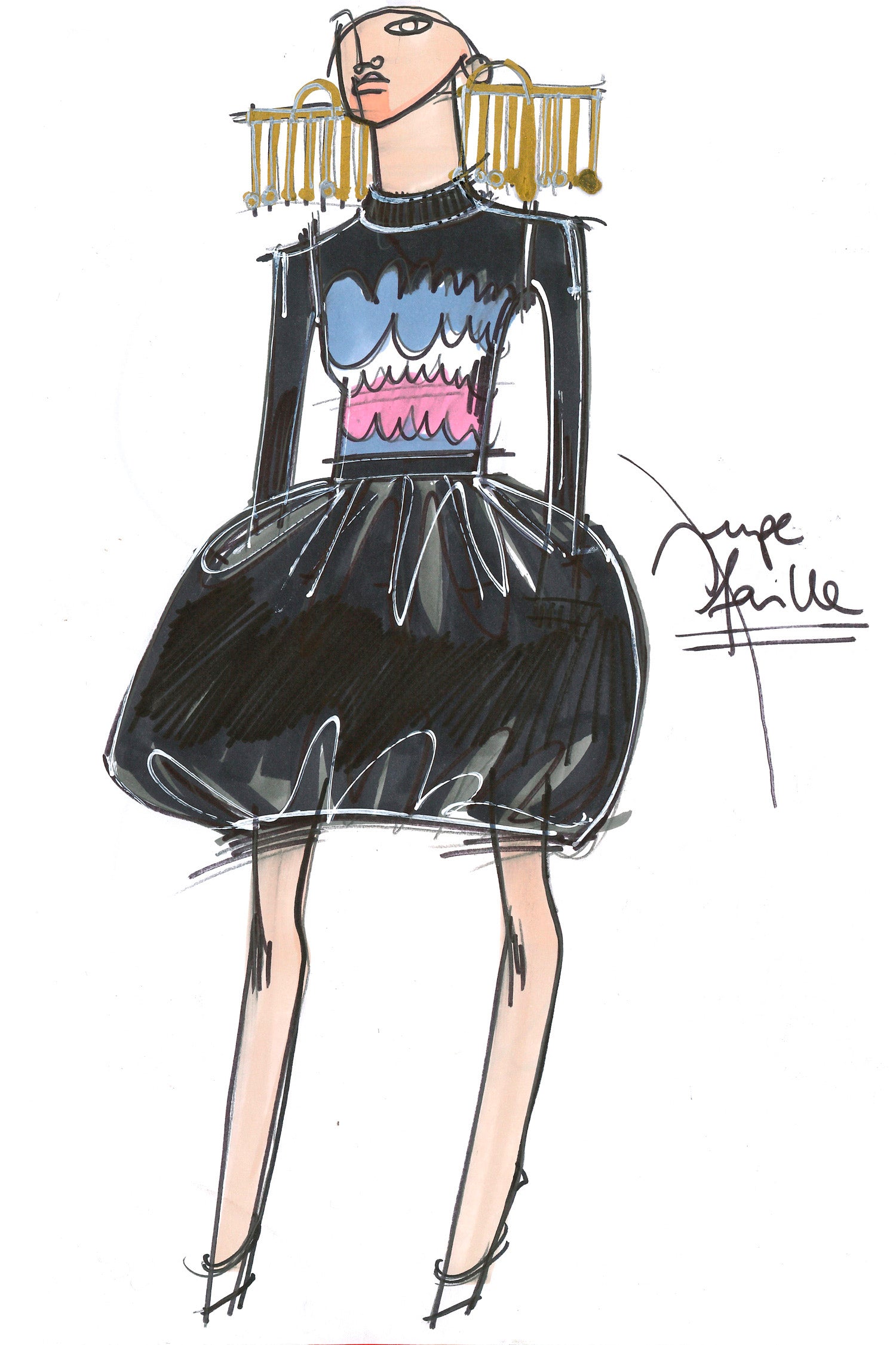 Patou Skirts SK003 jupe boule faille mûre