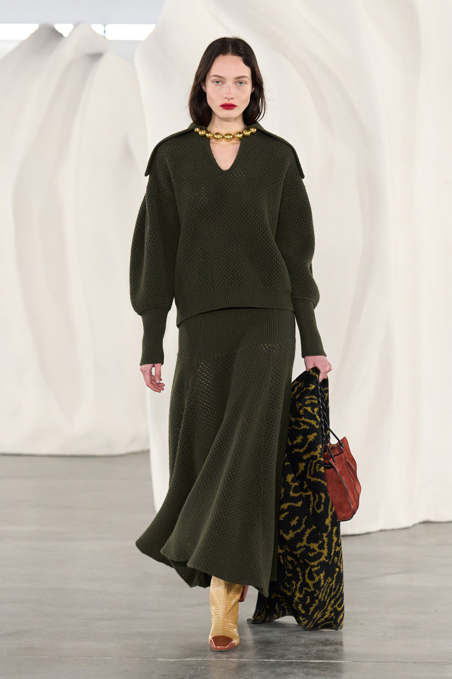 Ulla Johnson Lucia jupe maxi Militaire mérinos
