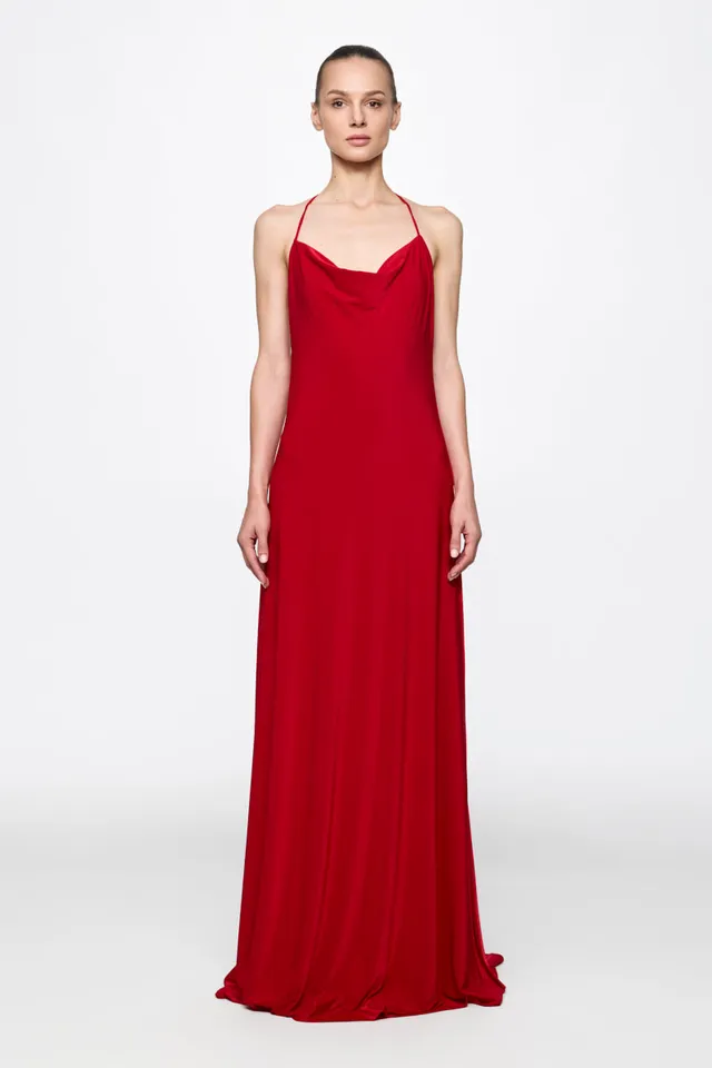 ATU Body Couture Slip Dress robe longue S/M jersey rouge
