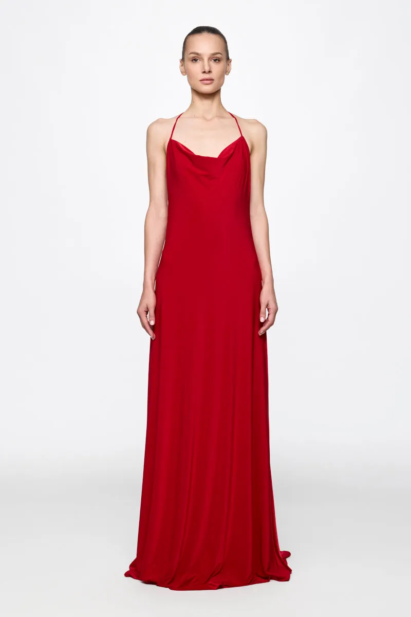 ATU Body Couture Slip Dress robe longue S/M jersey rouge