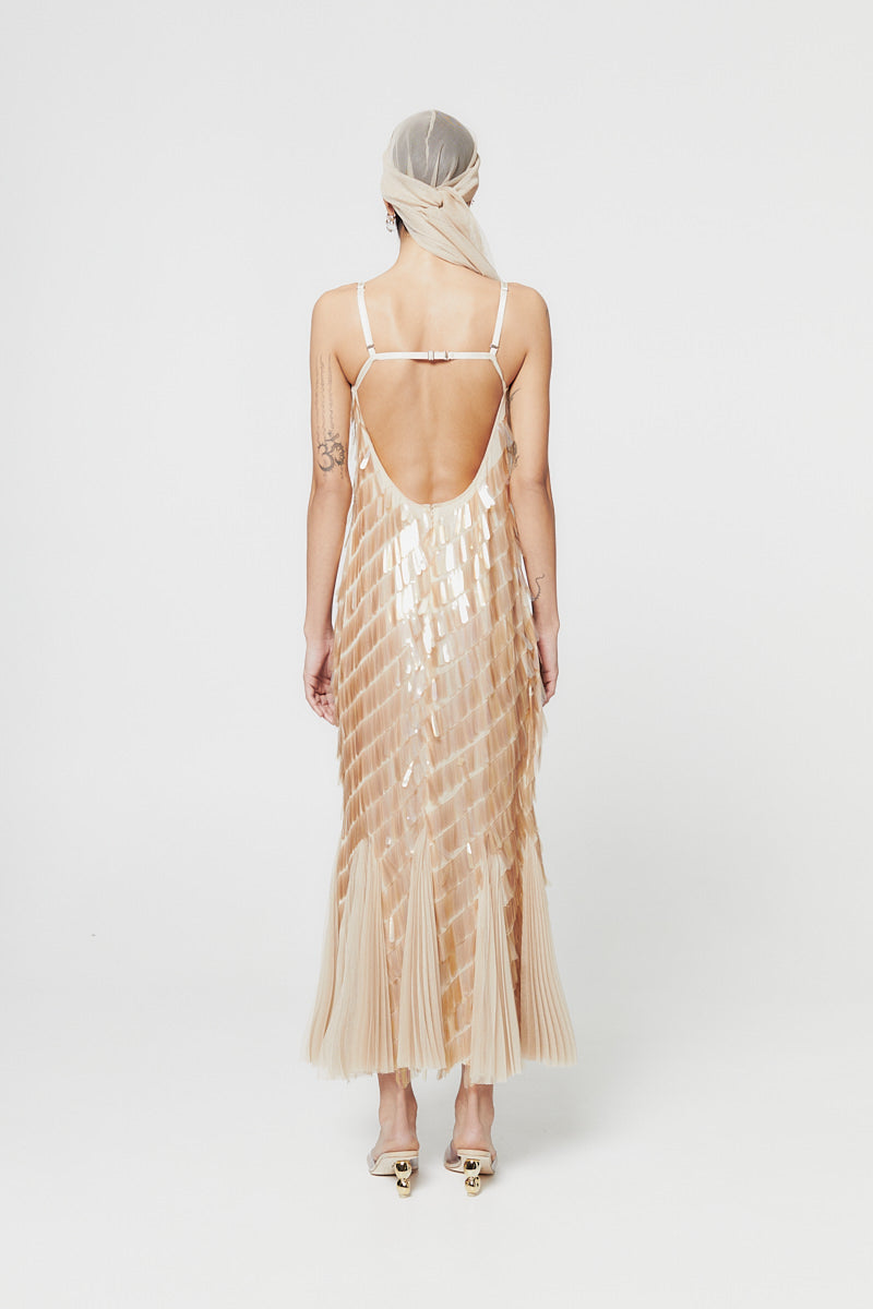 ATU Body Couture Comet robe midi nude sequins taille S