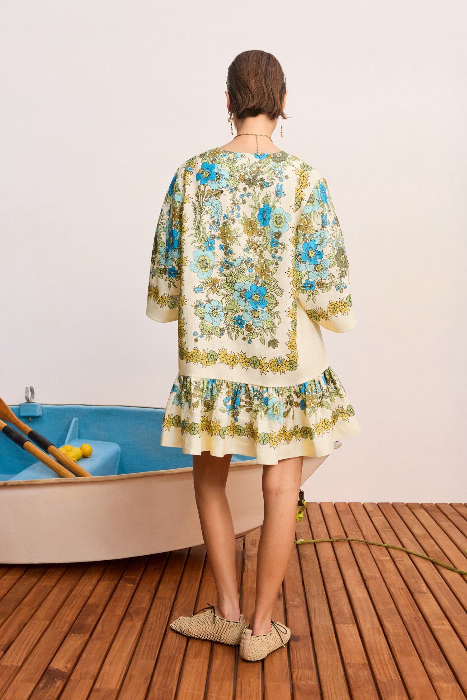 Alemaïs Sophia Mini Dress robe mini lin fleurie