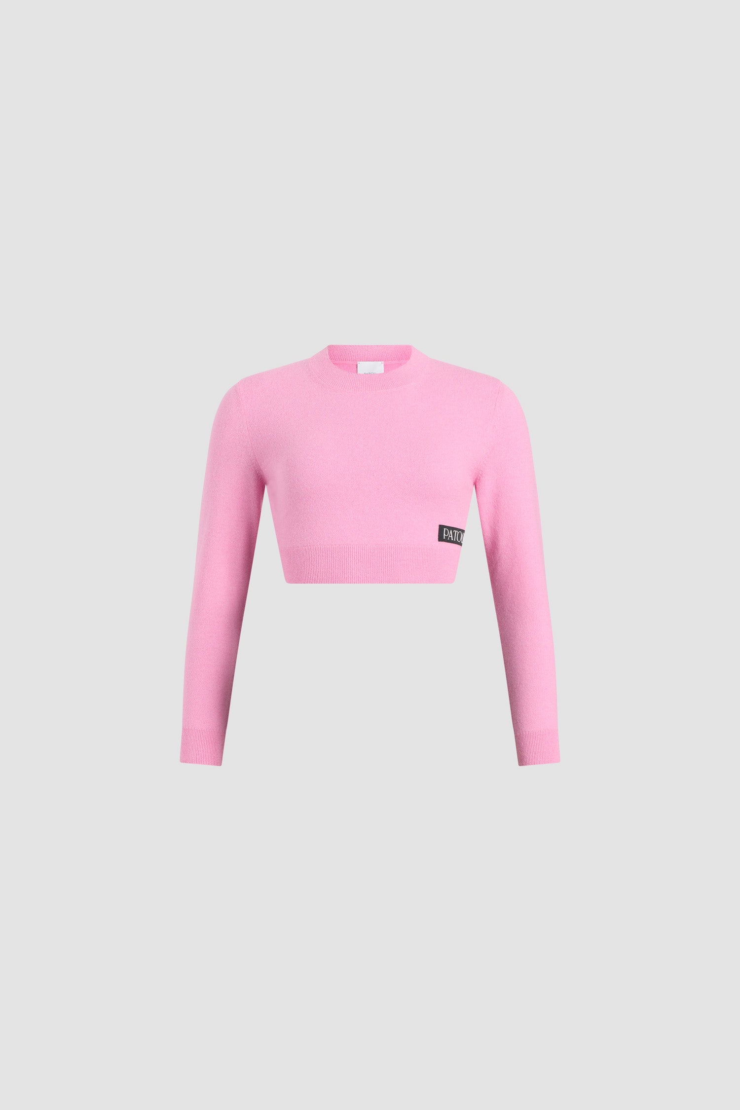 Patou KN099 pull court rose perle cachemire