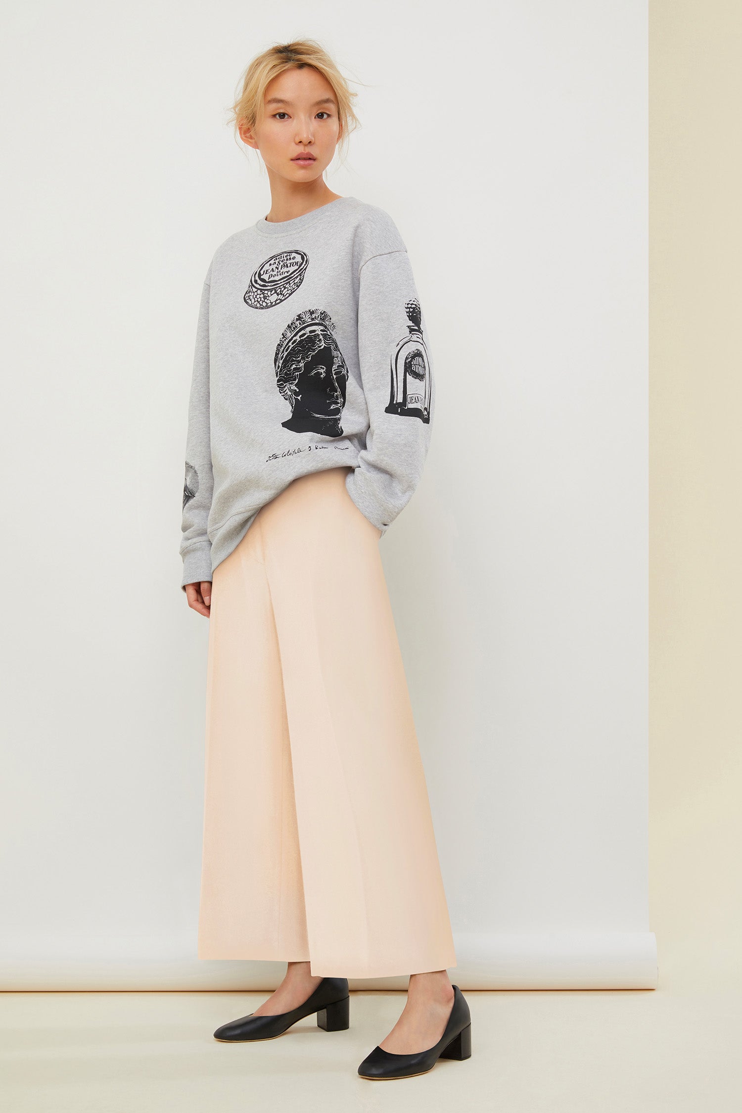 Patou TR001 pantalon tailleur rose laine cachemire