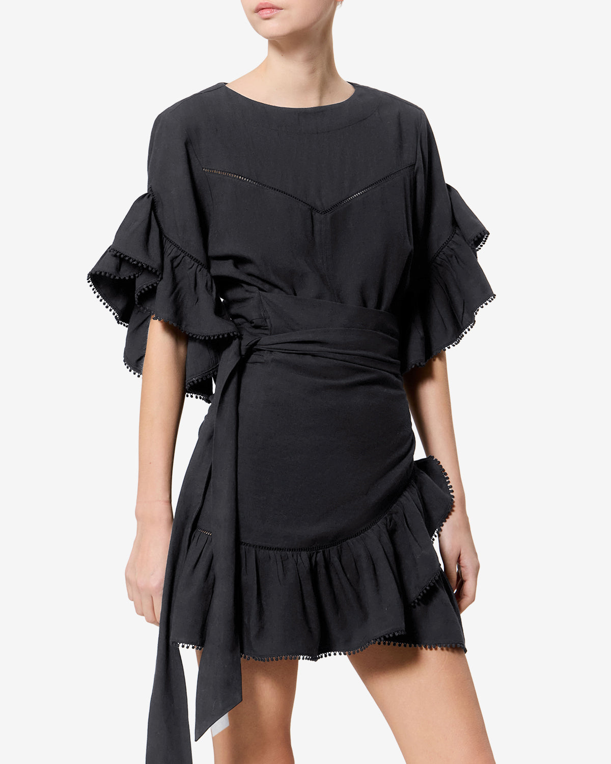 Isabel Marant Melicia robe portefeuille noir 34-44