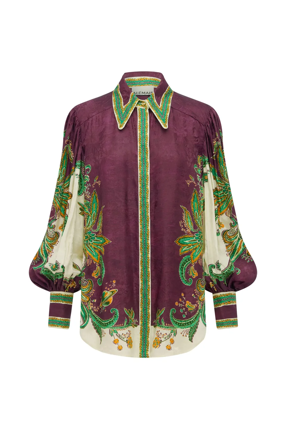 Alemäis Ruthie chemise jacquard viscose soie paisley