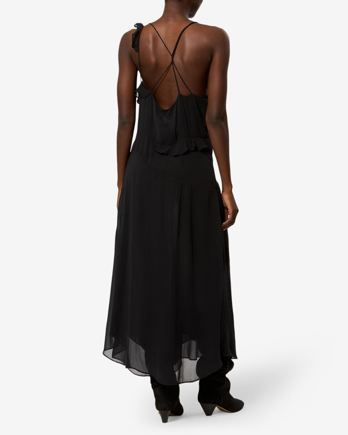 Isabel Marant Luxie Robe longue noire mousseline
