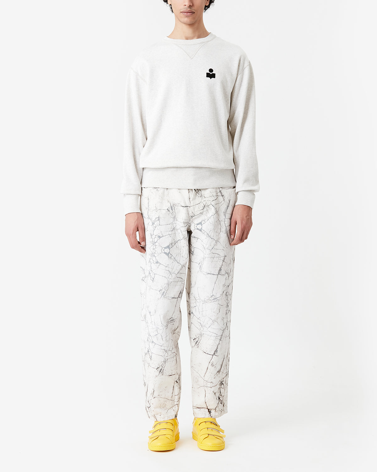 Isabel Marant Mike sweatshirt coton écru col rond logo