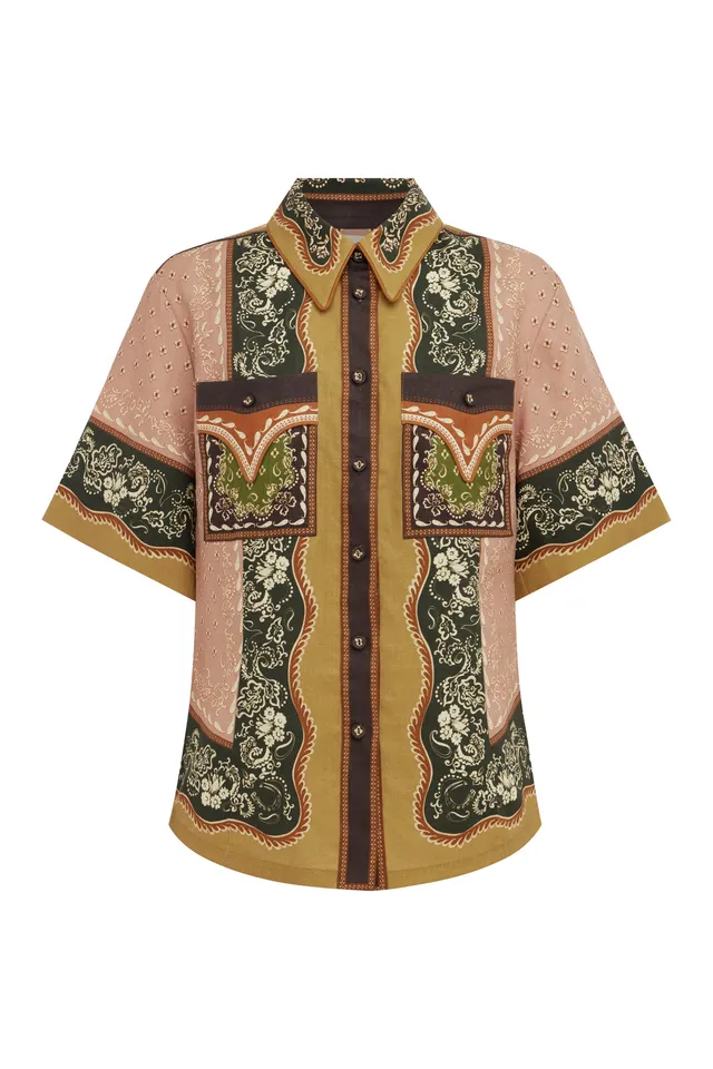 Alemäis Darcey chemise chanvre imprimé bandana paisley