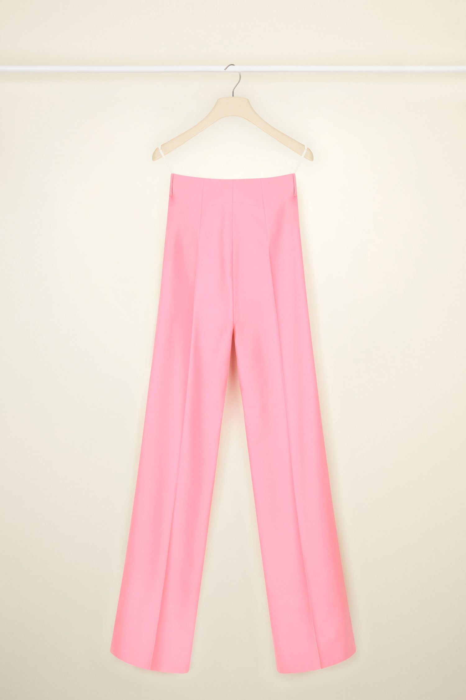 Patou TR017 pantalon tailleur rose coton laine jambe droite