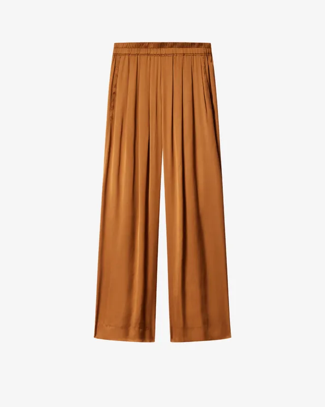 Isabel Marant Nolia PA0716FA pantalon satin caramel