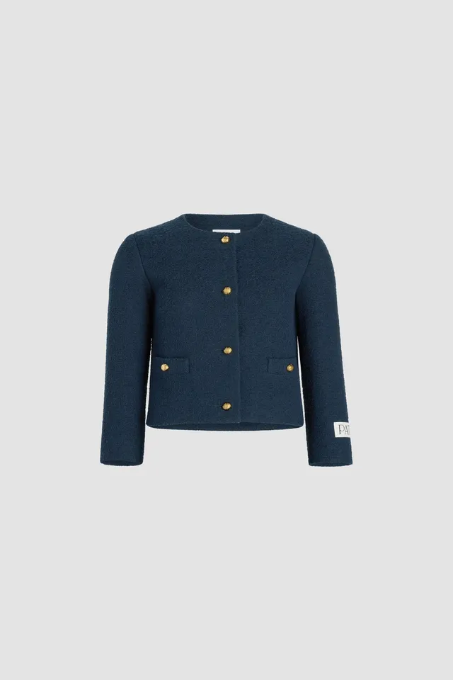 Patou Jackets veste tweed marine 34-44 coton bio