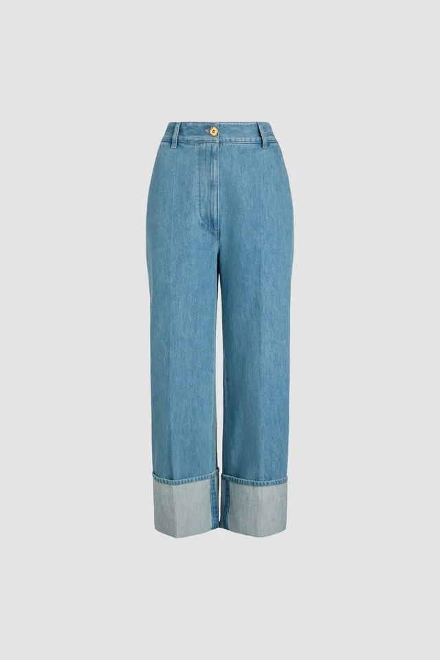 Patou H23TR003 jean droit denim bleu clair