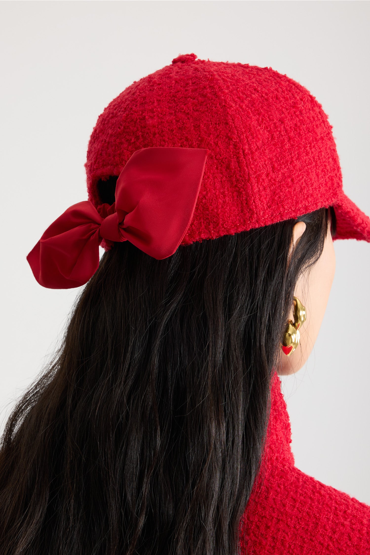 Patou AC111 casquette tweed rouge scarlet