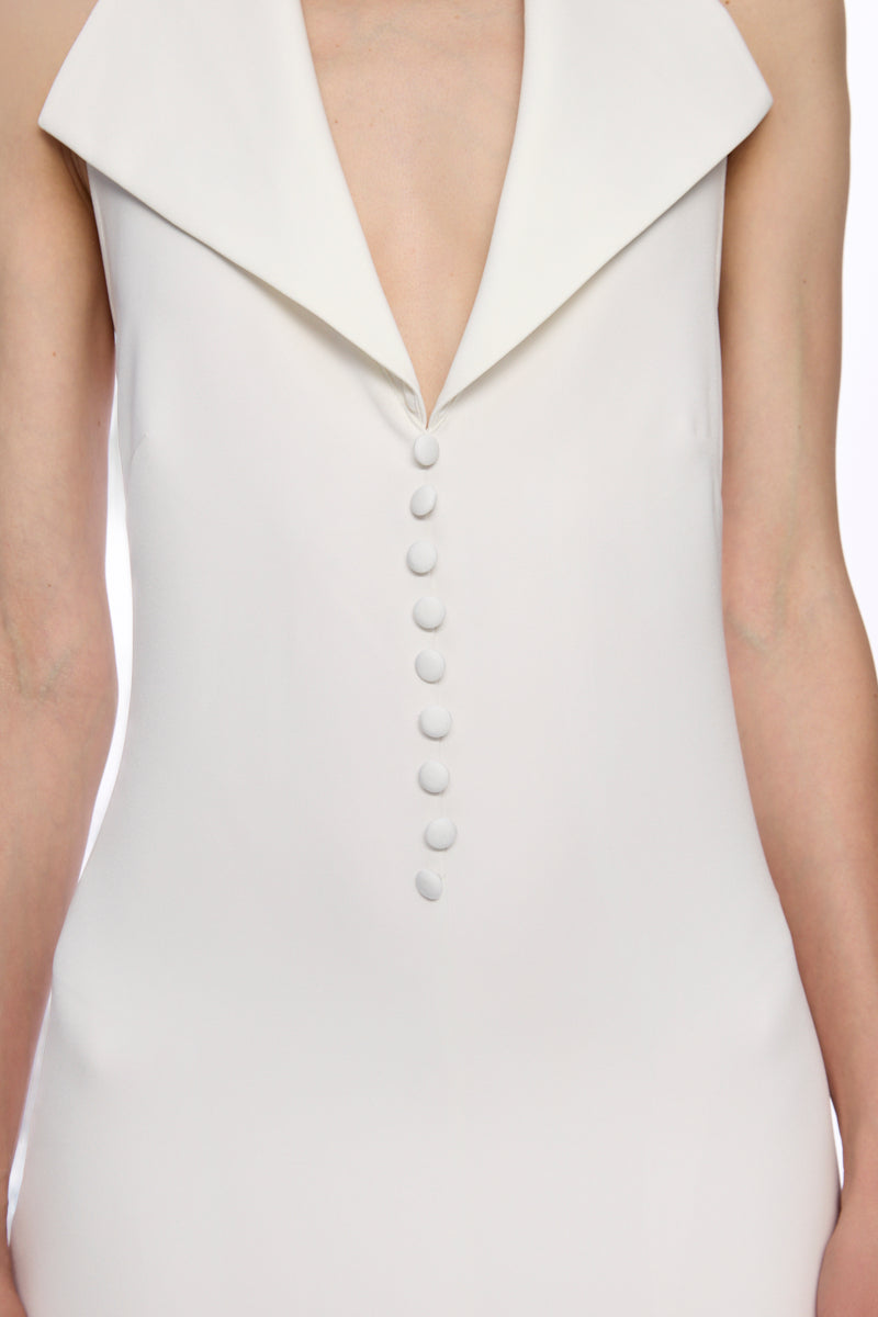 ATU Body Couture robe maxi blanche licou boutons S