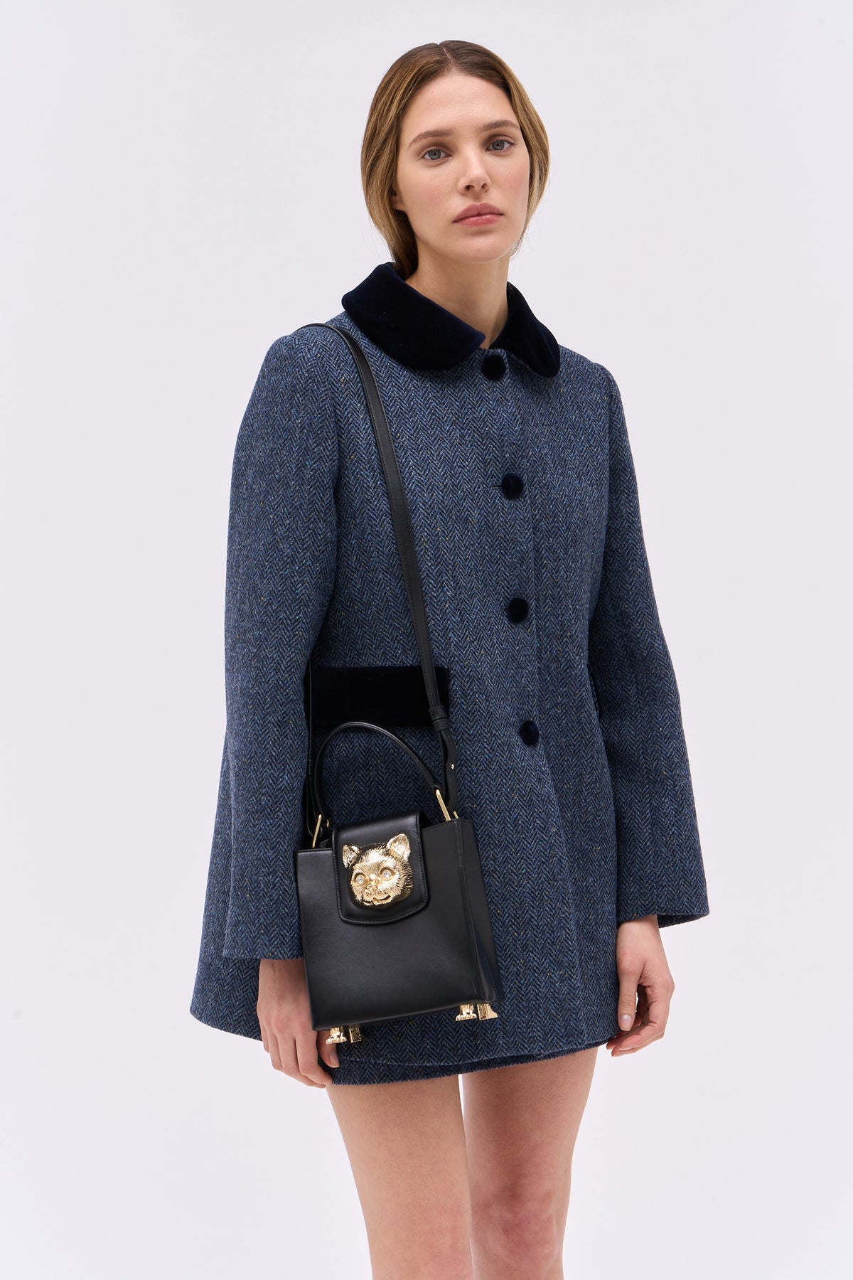 Paul & Joe Charlotte sac cuir noir tête de chat