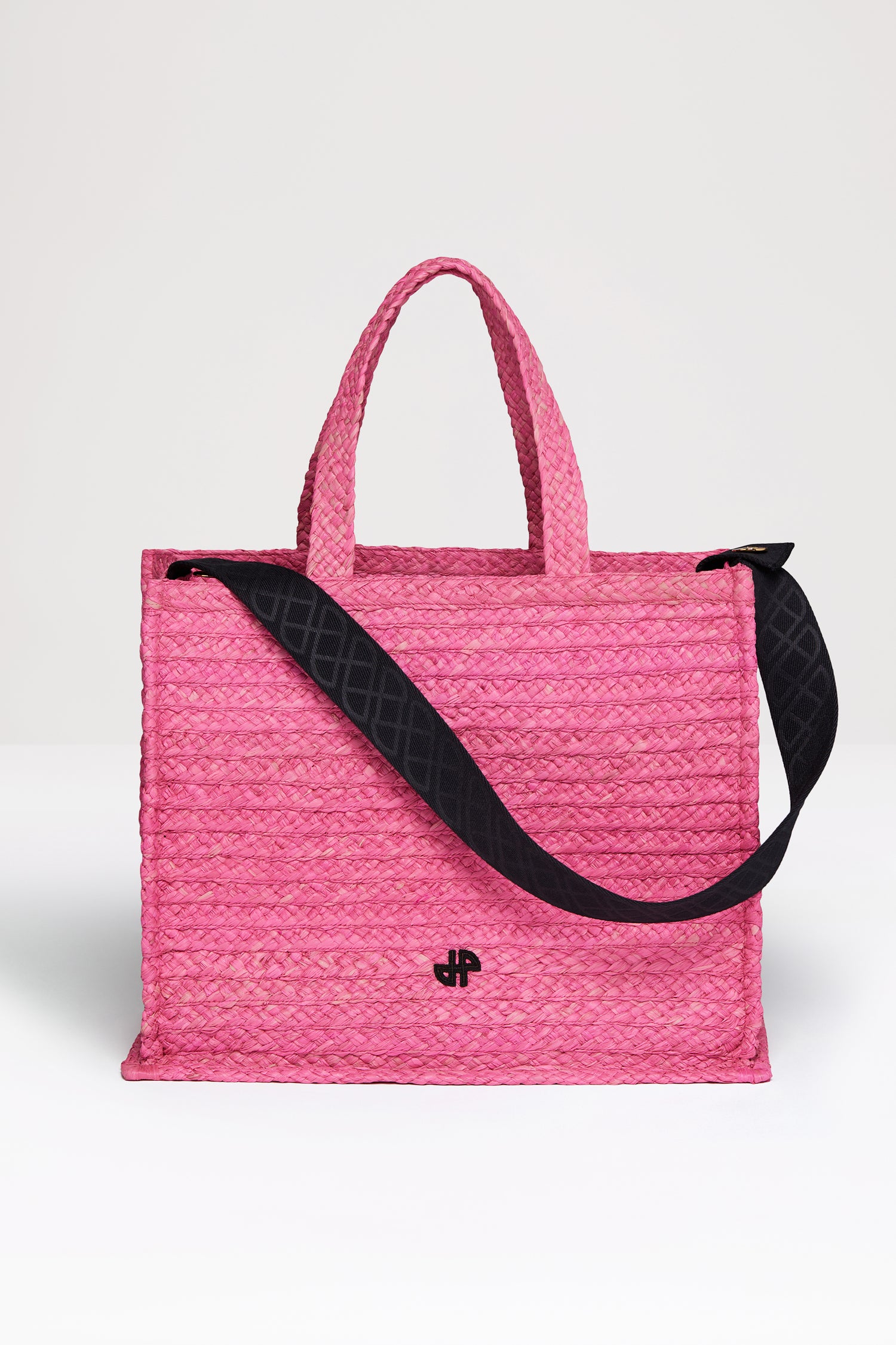 Patou AC024 tote raphia rose begonia JP TU paille