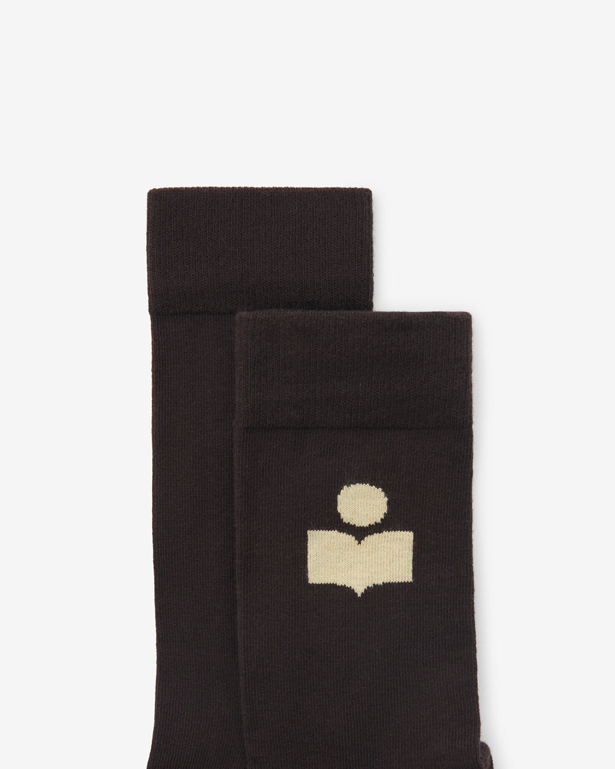 Isabel Marant Siloki chaussettes chocolat logo IM coton