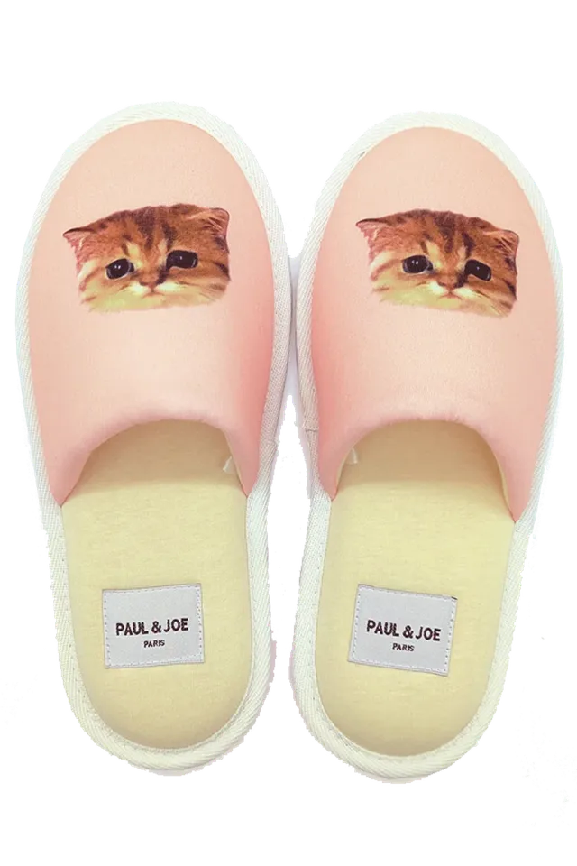 Paul & Joe Nounette pantoufles chat rose 37-39