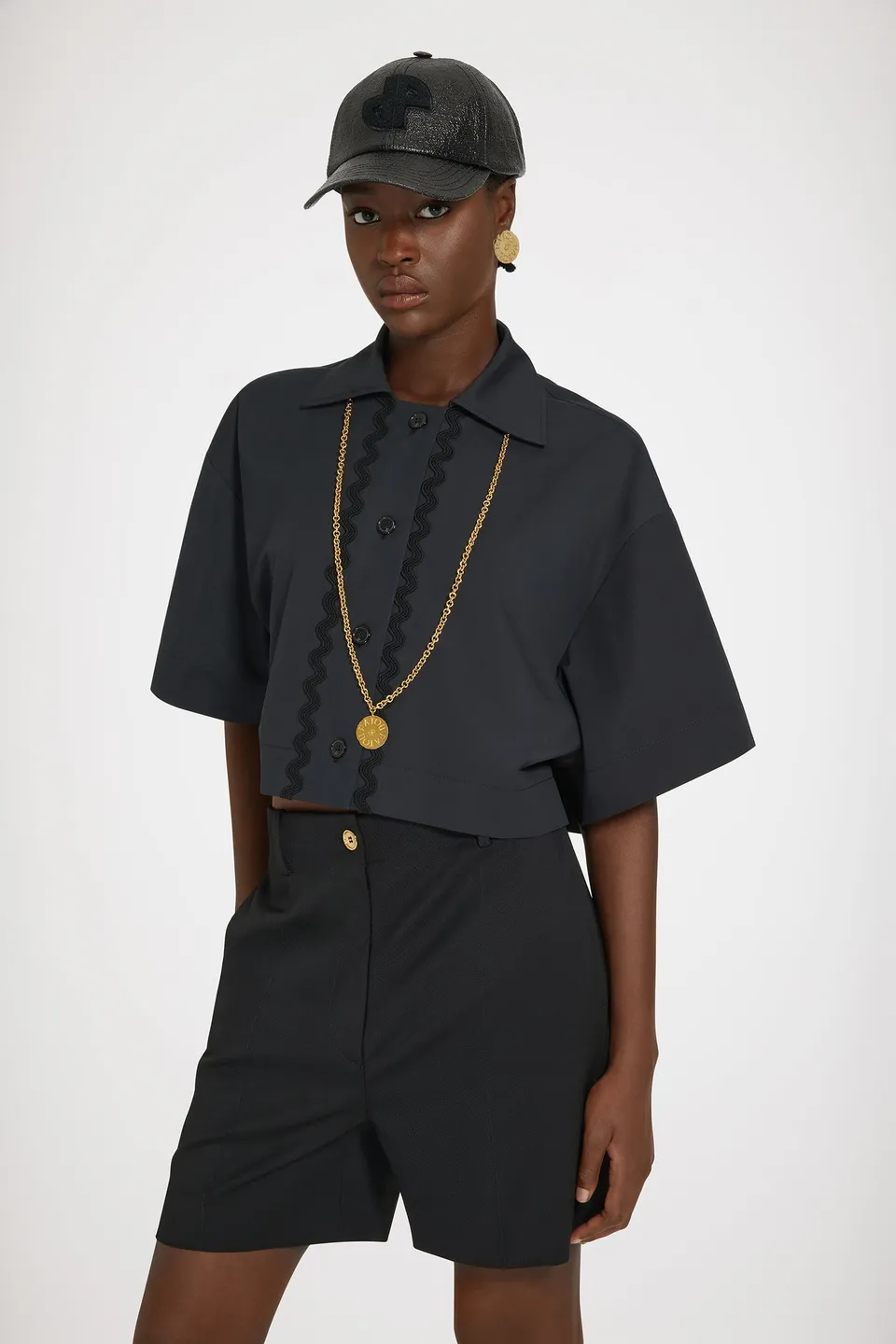 Patou Tops P24BL0320017999B chemise coton noir 36
