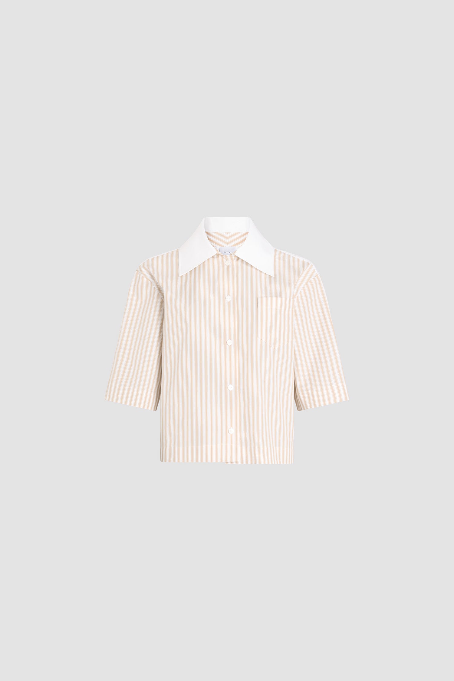 Patou BL055 chemise Dolce Coffee rayures coton bio