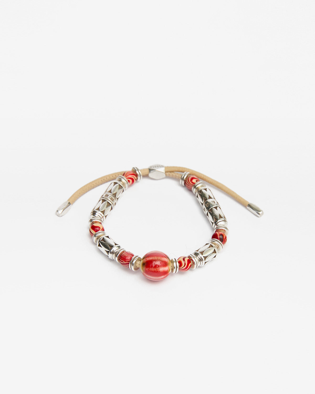 Isabel Marant Janis bracelet perles rouge-argenté