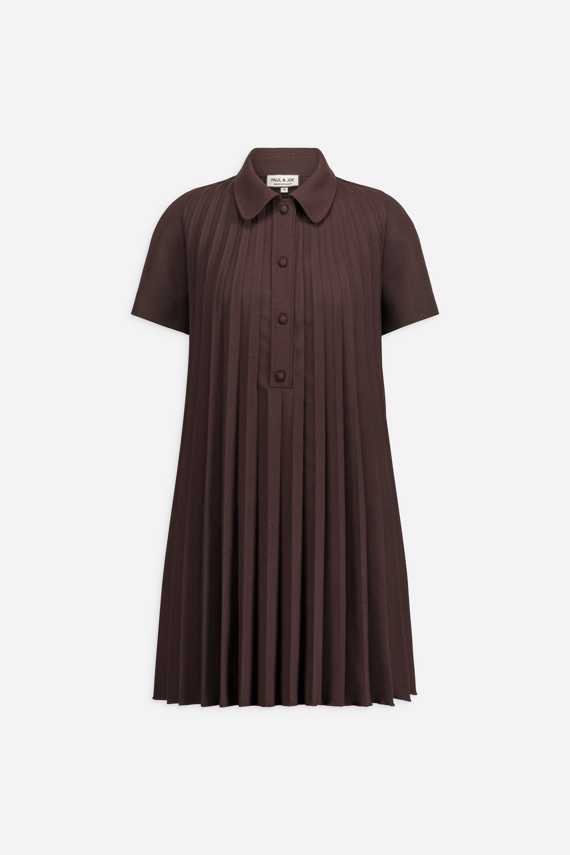 Paul & Joe robe Filippa plissée crème laine cady