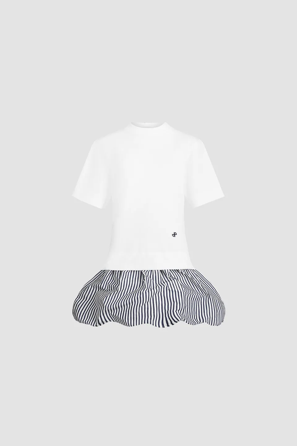 Patou JE226 robe coton bio blanche rayures offshore