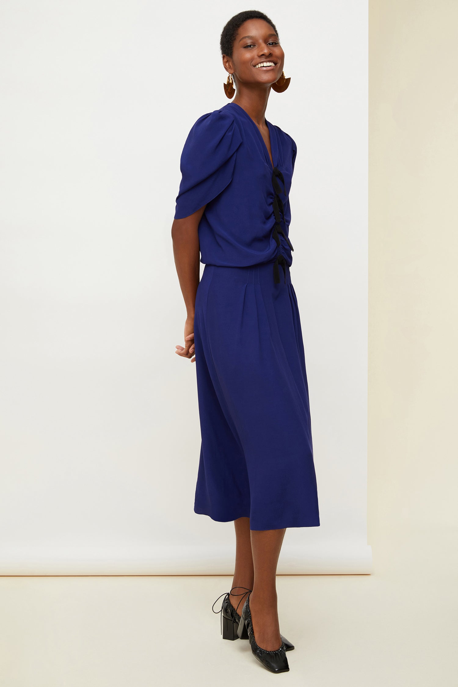 Patou P20DR0060035680B robe bleue Persian Blue viscose