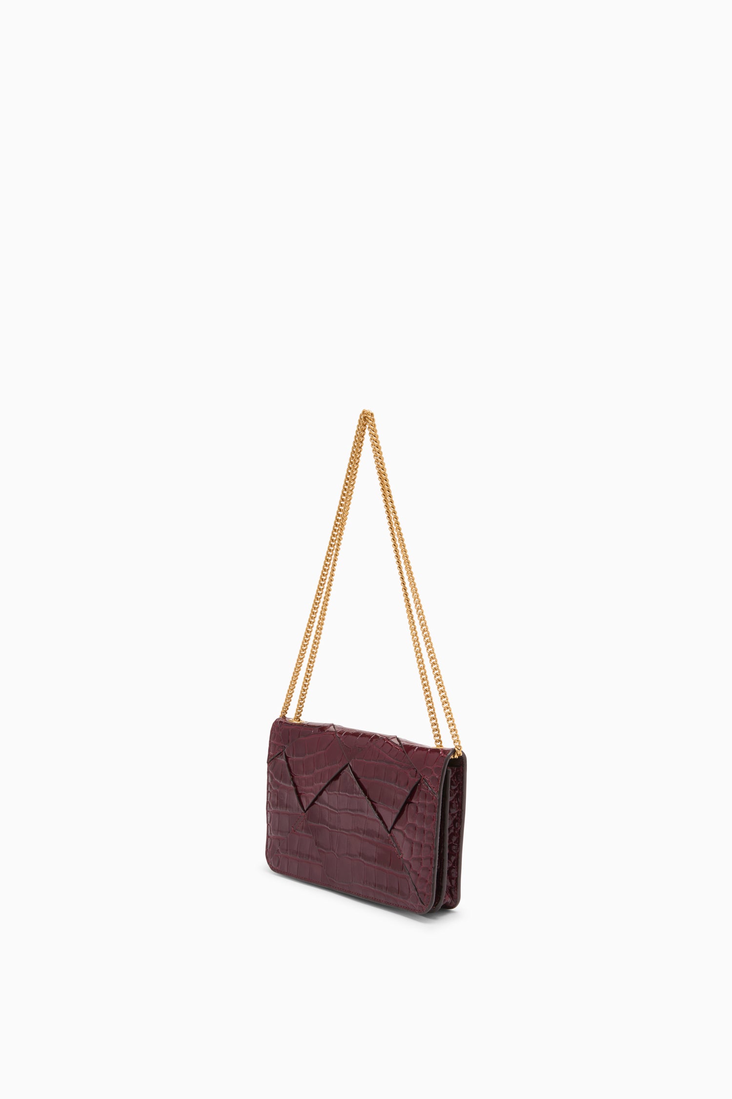 Ulla Johnson Charlotte Sac flap chaîne Bordeaux croco
